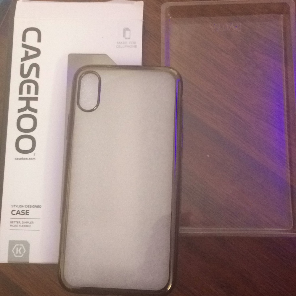 Clear with brown outline iPhone X phone case NEW